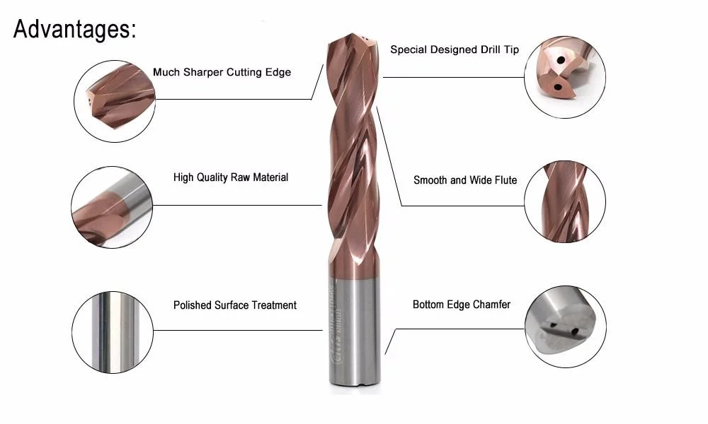 Factory Direct Supply Coated Solid Carbide Drill Bit Pilot for Stainless Steel